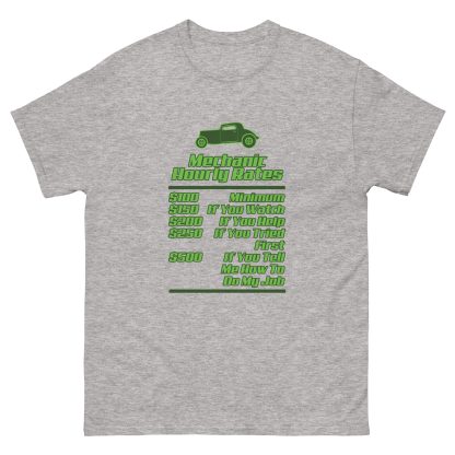 Mechanics Hourly Rates Unisex classic tee