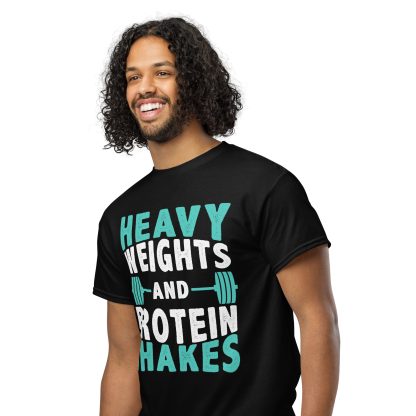 Heavy Weights and Protein Shakes Unisex DryBlend® T-Shirt - Image 3