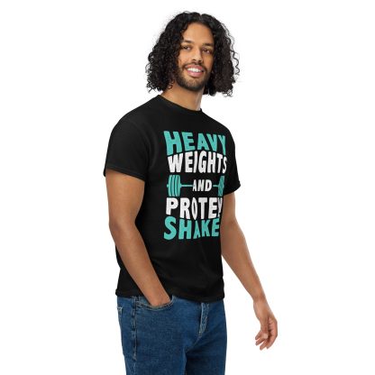 Heavy Weights and Protein Shakes Unisex DryBlend® T-Shirt - Image 4