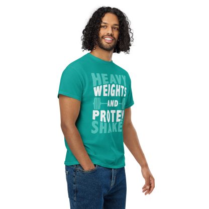 Heavy Weights and Protein Shakes Unisex DryBlend® T-Shirt - Image 40