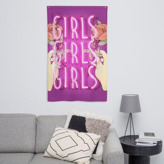 GIRLS GIRLS GIRLS Wall Flag